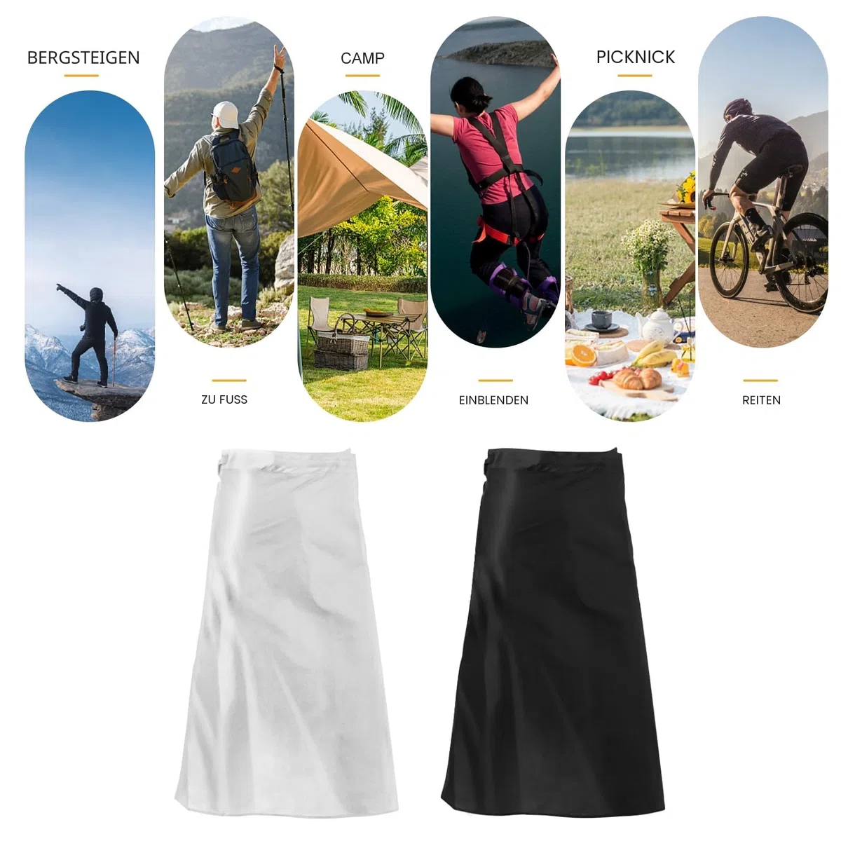 Ultraleichter, dünner Regenrock, wasserdicht, leicht, 15D-Nylon, Kilt-Regenhose, Wandern, multifunktional, halber Poncho, atmungsaktiv, Regenkilt für Radfahren, Reiten, Camping, Wandern