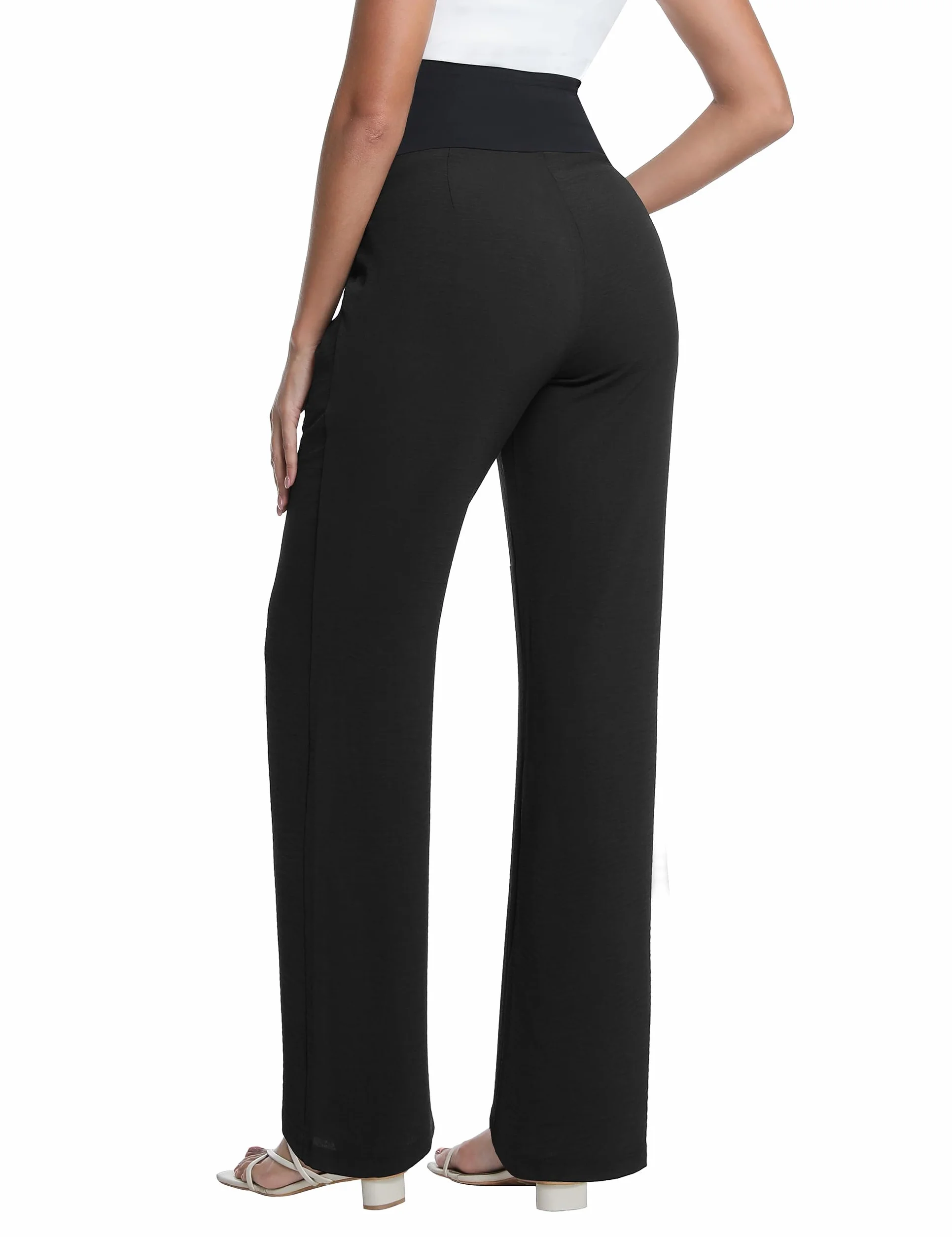 Umstandshose Damen Weites Bein Fließende Lounge Palazzo Schwangerschaft Hose Sommerhose Strandhose