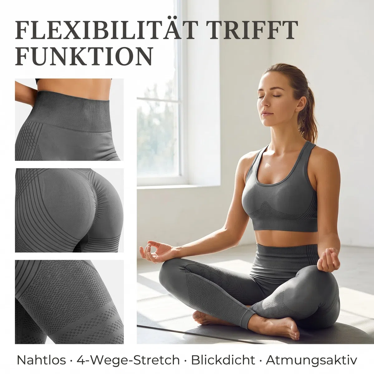 Coreex Celluflex 3D-Kompressionsleggings, Correx 3D Kompressionsleggins Damen, Anti Cellulite Leggings, High Waist Push Up, Opaque Figure-Shaping Yoga Trousers for Everyday Fitness
