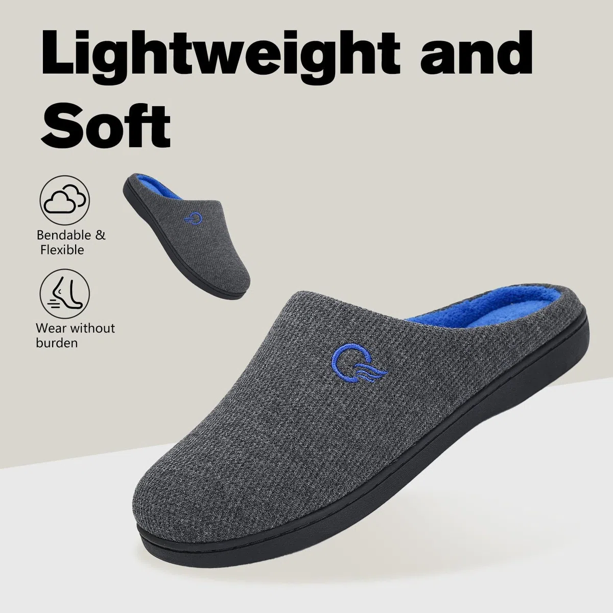 MISHANSHA Unisex Memory Foam Hausschuhe Herren Rutschfester Pantoffeln Männer Herbst Winter für Indoor & Outdoor