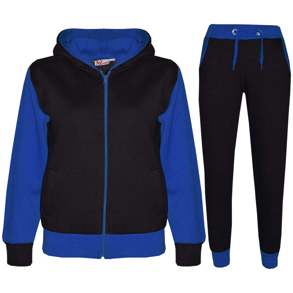 A2Z 4 Kids Trainingsanzug Mädchen Jungen Unisex Plain & Camouflage Aufdruck Kontrast Vlies Mit Kapuze Top Bottom Jogging Anzug Joggers Alter 2 3 4 5 6 7 8 9 10 11 12 13 Jahre