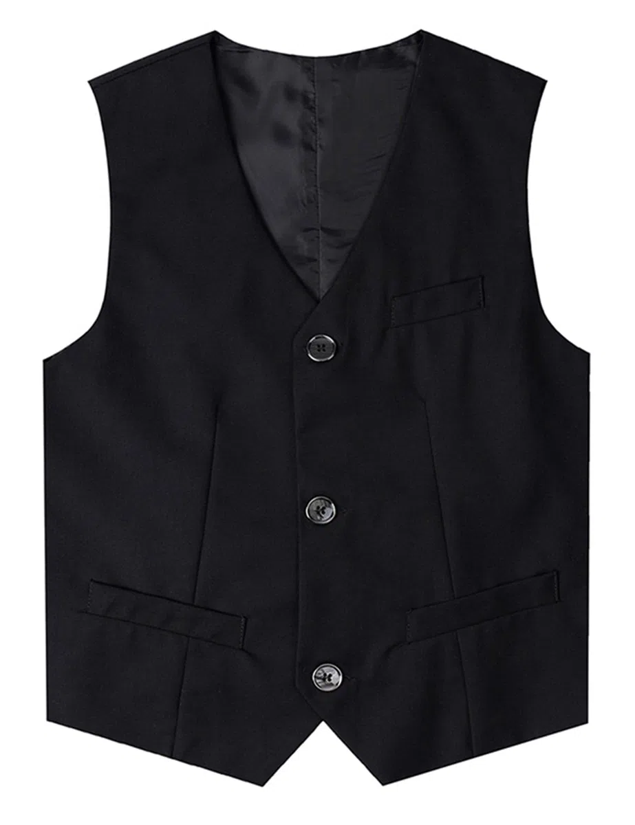 mintgreen Jungen Weste, Kinder Klassisch Einfarbig Hochzeitsanzug Gilet, 128-164