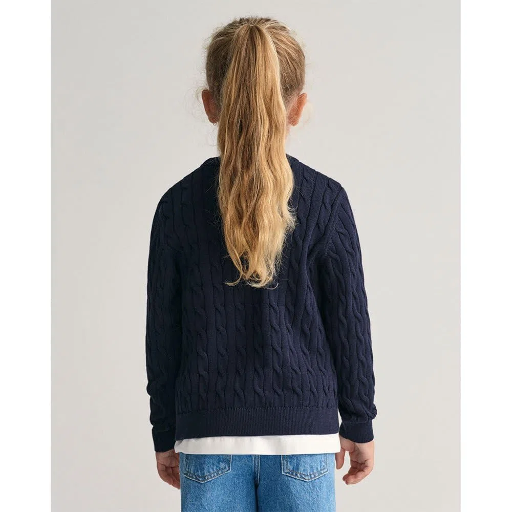 GANT Unisex Kinder Cotton Cable Shield Crew Pullover