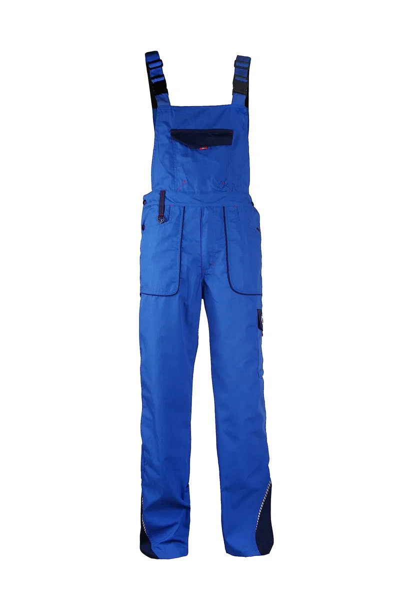 Stenso Prisma Arbeitshosen Männer Latzhose Herren Arbeitshose aus Ripstop - Leichtes und Verschleißfestes Material, Arbeitslatzhose Herren mit Cargotasche, Elastische Taille Königsblau EU54