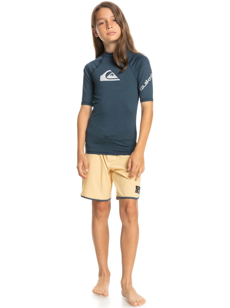 Quiksilver Jungen All Time Short Sleeve Youth Rashguard Surf Shirt Rash Guard Hemd