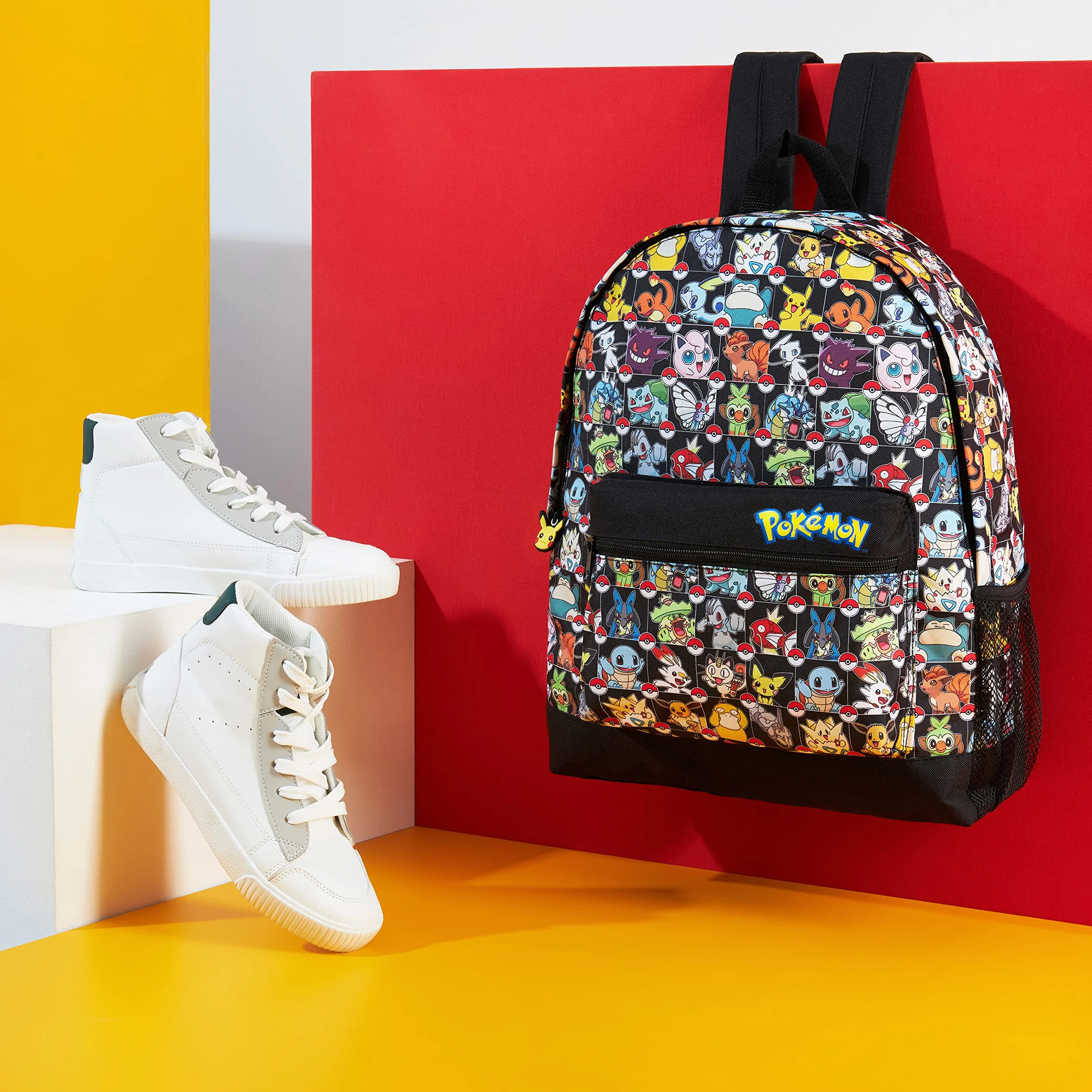 Pokemon Rucksack Kinder Teenager Lässig Schulranzen Pikachu Pokeball Kinderrucksack für Schule Sport Kita Reise Freizeit Anime Geschenk