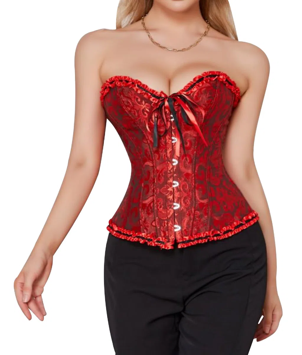 KUOSE Moulin Rouge Gothic Corsagenkleid Korsett Spitenrock Übergrößen S-6XL