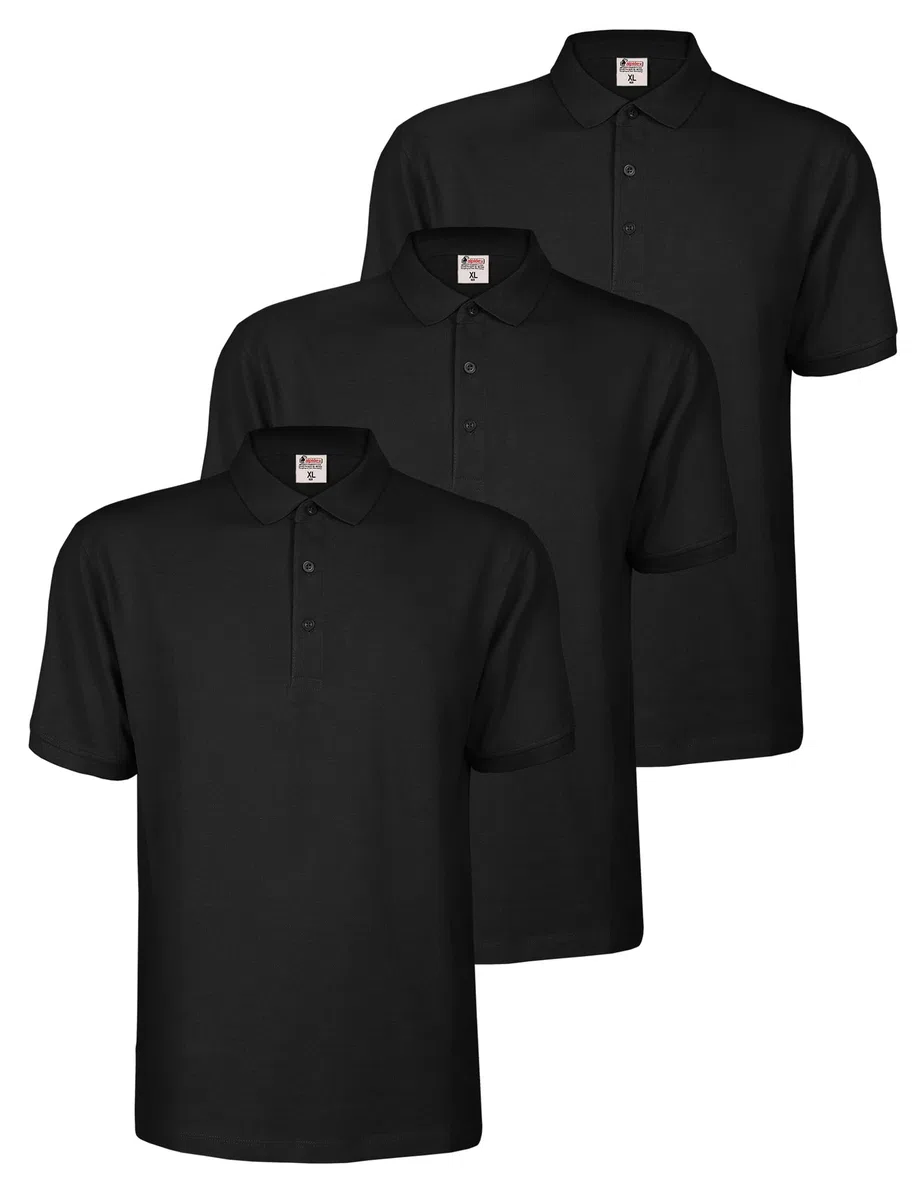 ALPIDEX Herren Polo Shirts 3er Set 100% Baumwolle Poloshirt Männer T-Shirt Kurzarm Shirt Einfarbig Casual Polohemd S M L XL XXL 3XL 4XL 5XL