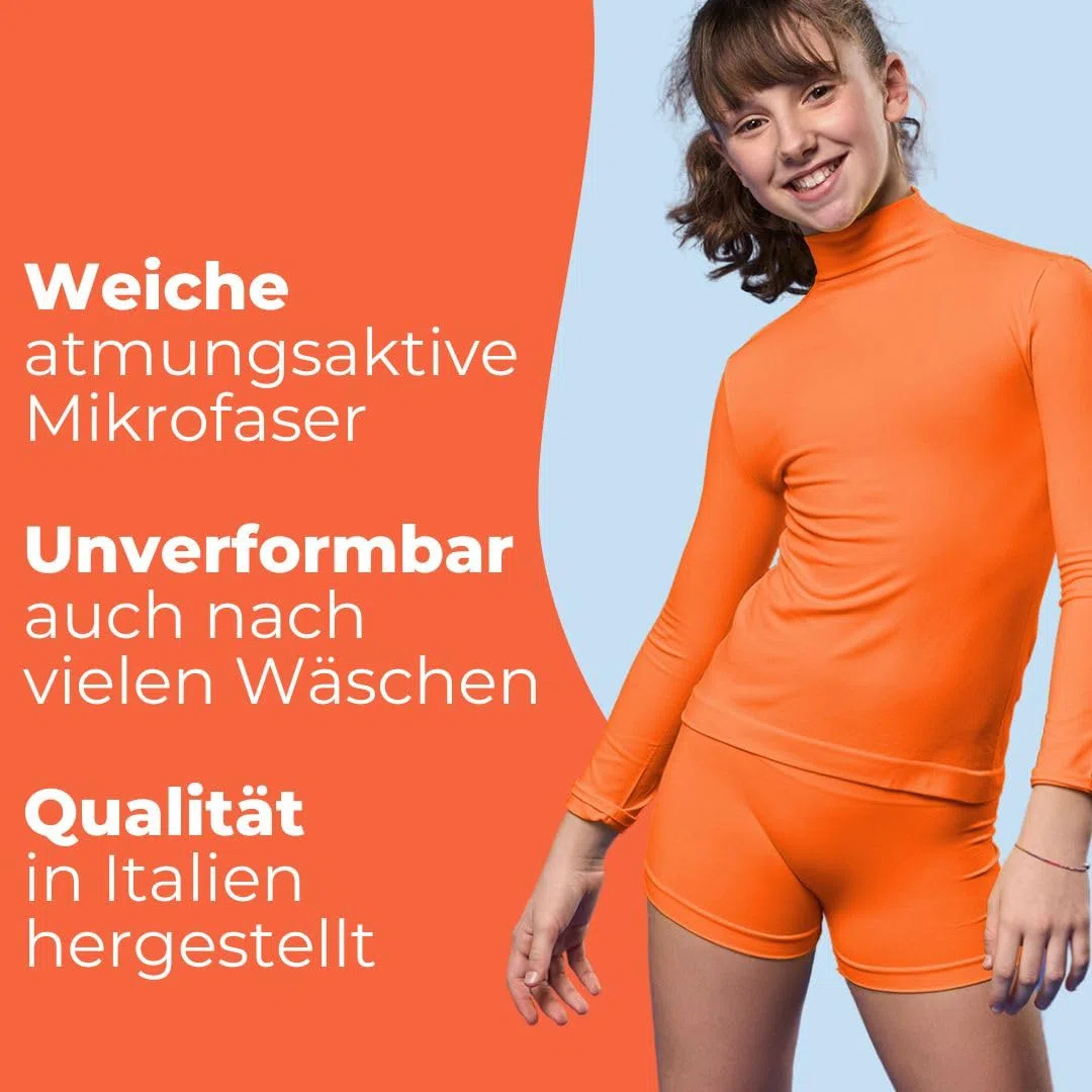 FOCENZA Mädchen Shorts Sporthosen, Nahtlose Technologie, Made in Italy