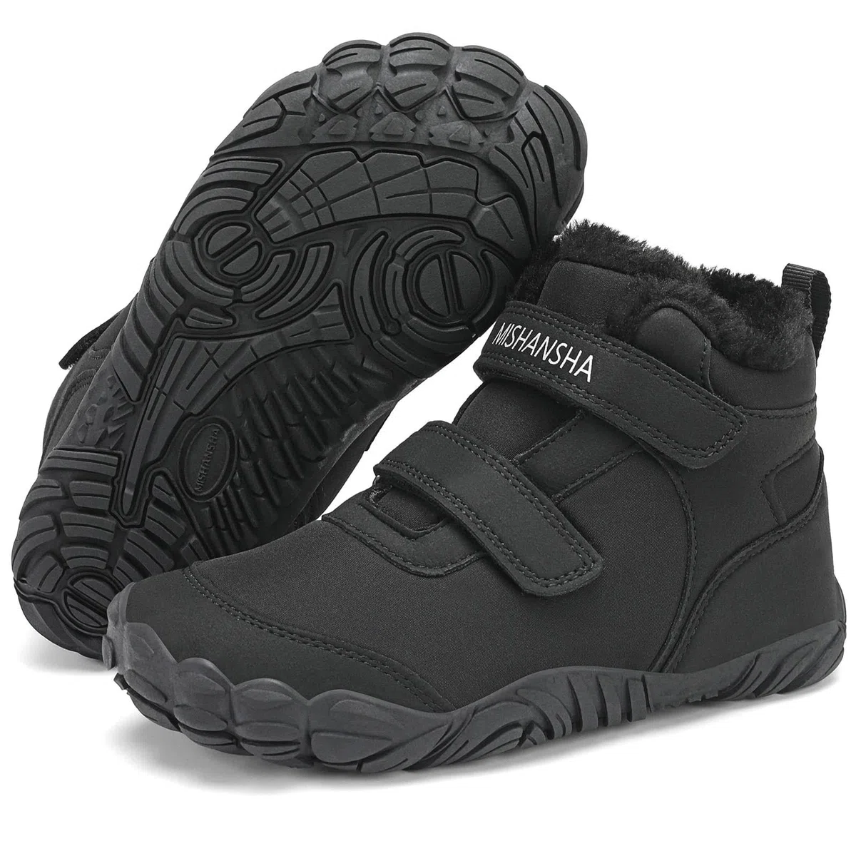 Mishansha Barfußschuhe Kinder Winterschuhe Warm Gefüttert für Mädchen Jungen