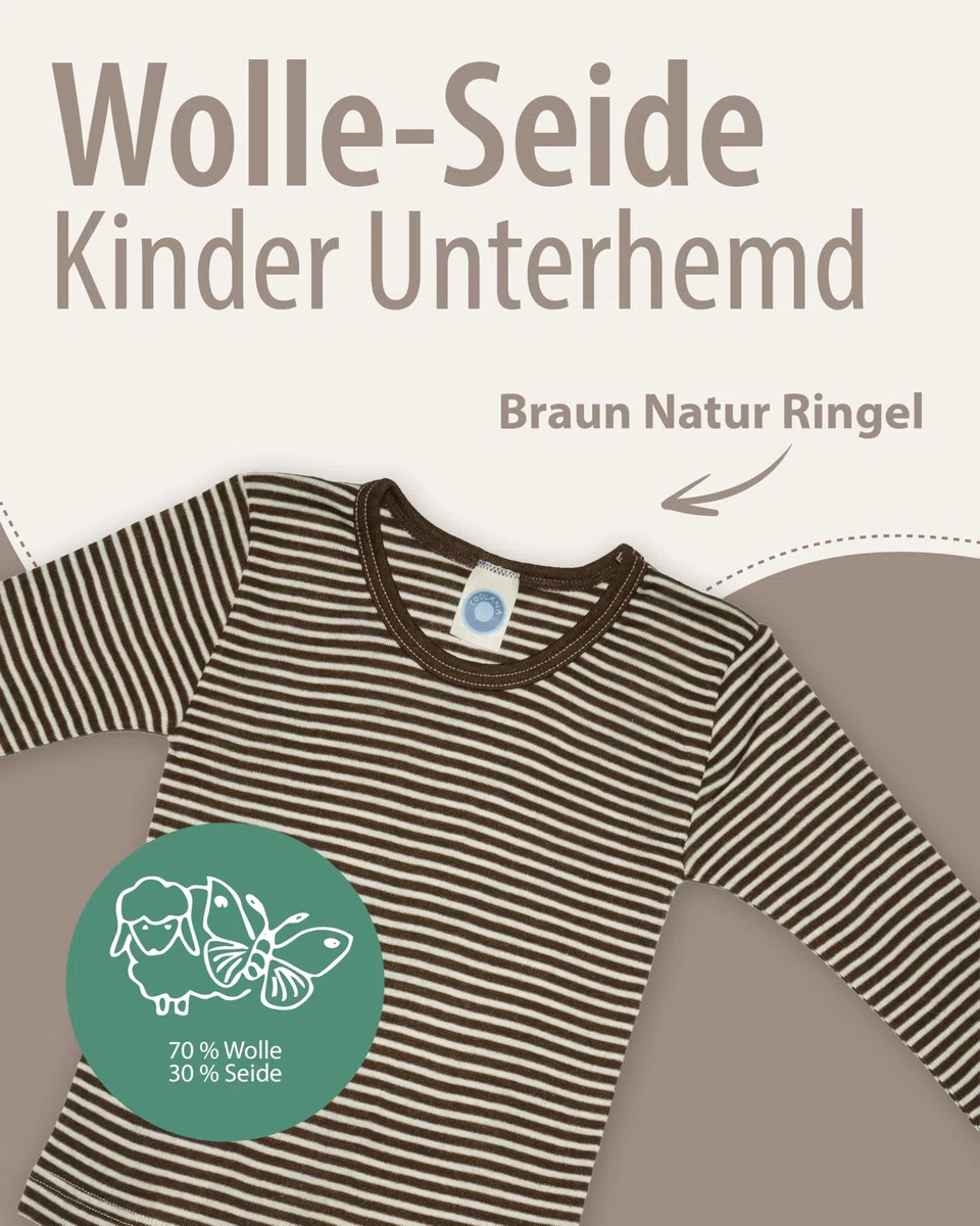 Cosilana, Kinder Unterhemd Langarm, 70% Wolle (kbT), 30% Seide