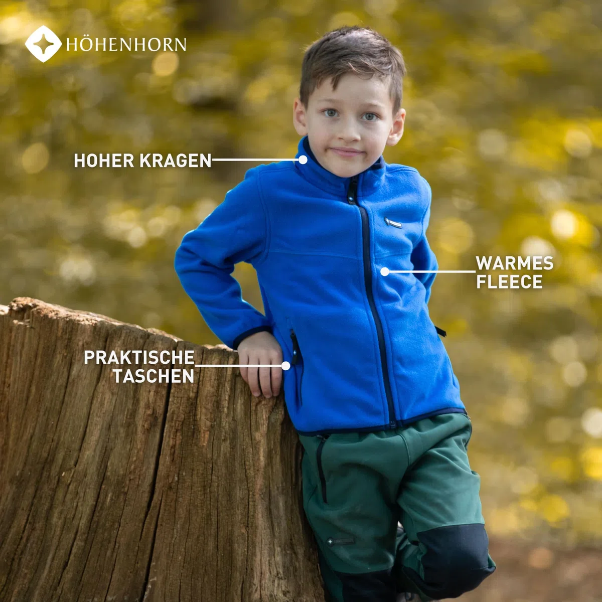 Höhenhorn Leggon Kinder Fleece Jacke Jungen Mädchen Full Zip Outdoor Freizeit