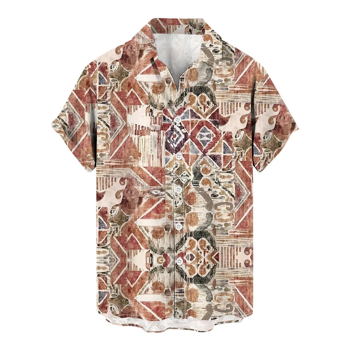 Herren Hemd Kurzarm Sommer Casual Shirt Strand Kurzarmhemd Button Down