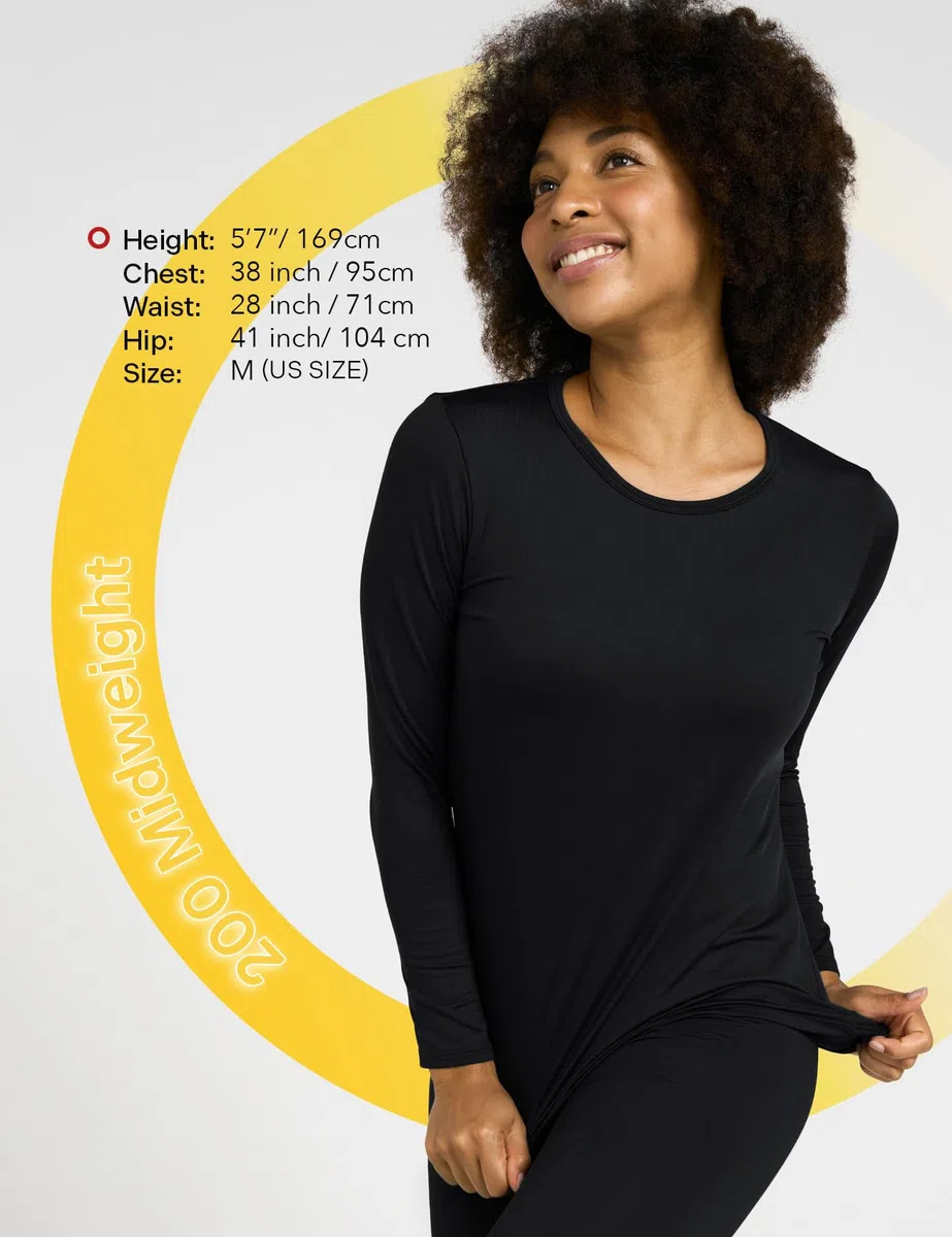 LAPASA Innenfleece Thermounterwäsche Damen Unterhemd, Langarm Oberteil Funktionsunterwäsche (Warm L15/Wärmer L39/Extra warm L42)