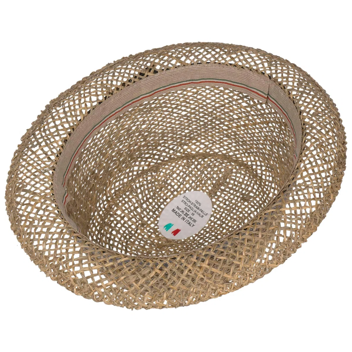 Lipodo Vented Pork Pie Strohhut Made in Italy Unisex Frühling Sommer