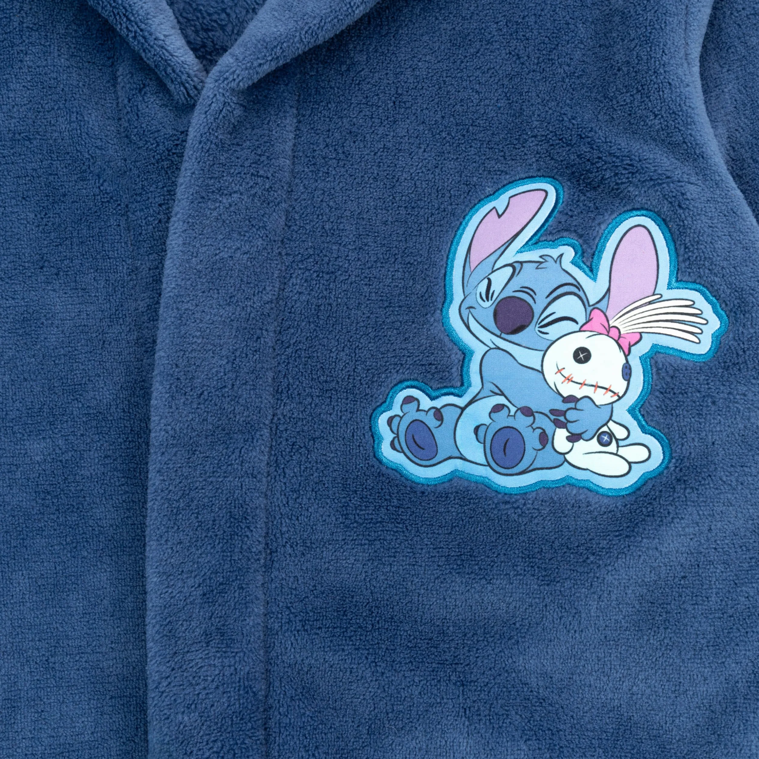 Lilo and Stitch Bademantel für Mädchen, Fleece, mit Kapuze, Blau