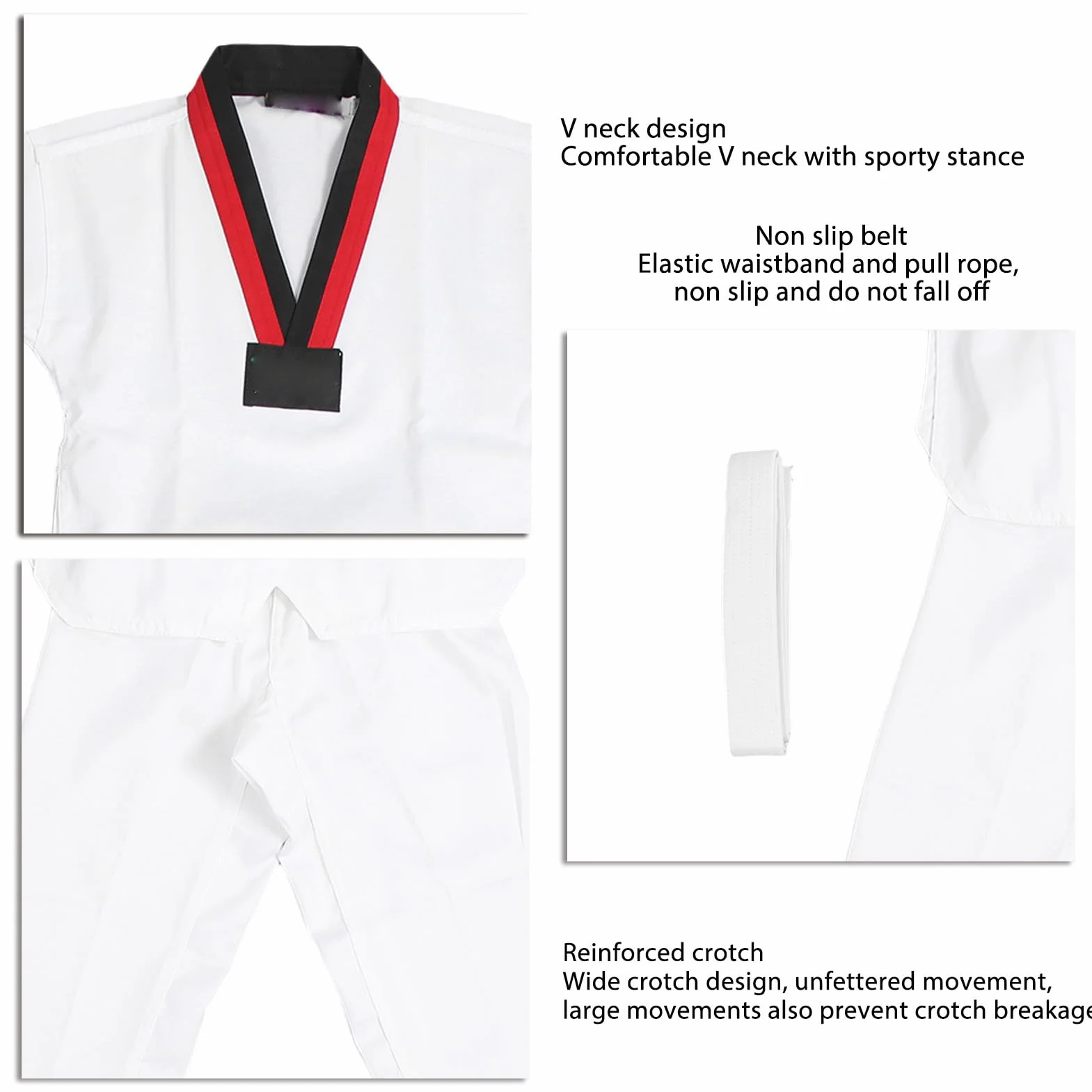 Taekwondo-Anzug, Elastischer Bund, rutschfest, Atmungsaktiv, Bequem, Taekwondo-Anzug für Zum Training