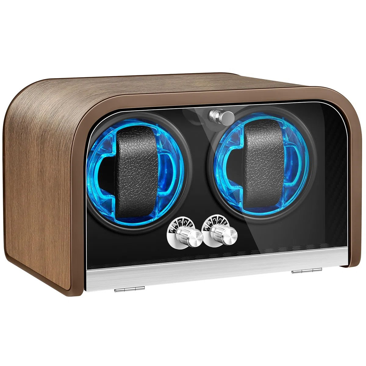 Uhrenbeweger für Automatikuhren, Uhrenbeweger mit 1/2/4 Fächern für Rolex, Uhrenbox mit superleisem Motor, 4 Rotationsmodi und LED-Beleuchtung, Geschenk für Männer