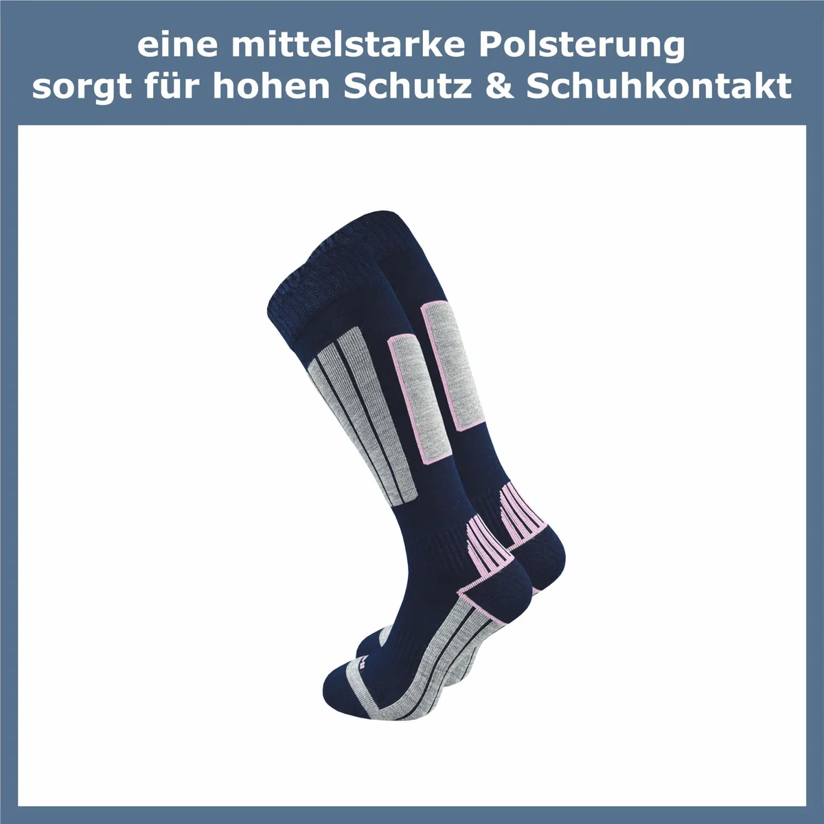GAWILO Damen Skisocken mit Polsterung (4er-Pack) 20% wärmende Wolle