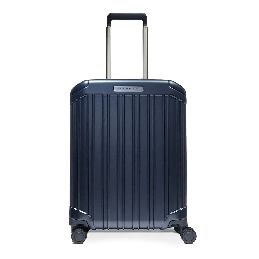 Piquadro - Kabinentrolley Hartschale 4 Rollen Polycarbonat-Unisex-Blau Matt | Robuste Schale, Elegant und Professionell, Teleskopgriff, Leicht, Geschäftsreisen
