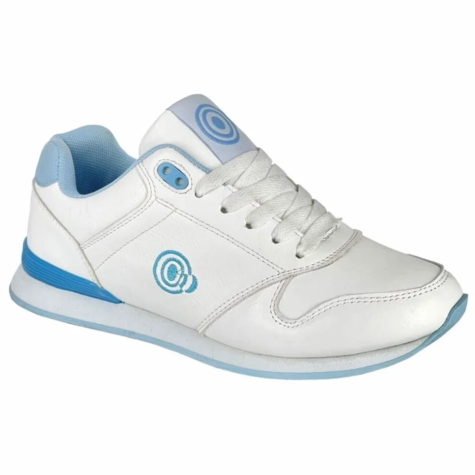 Dek Damen Approach Trainer Style Schnürschuh Rasen Bowlingschuhe Weiß/Blau (Größe S (1 Größe größer)