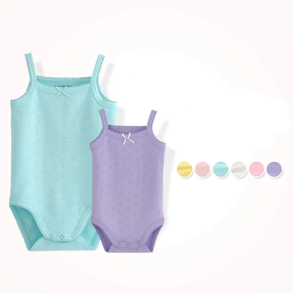 ärmelloses Tanktop, Body, für Babys, Mädchen, aus Baumwolle, 3er-Pack Strampler
