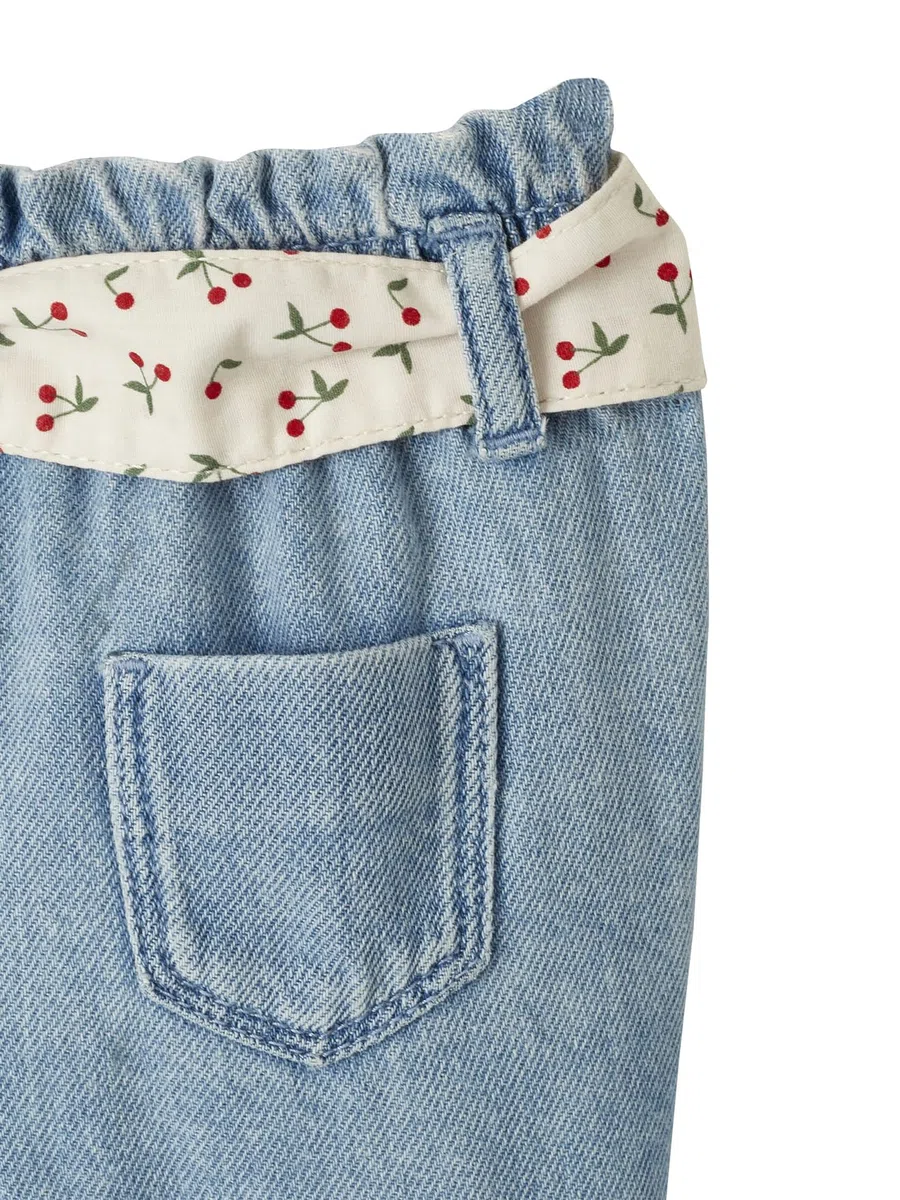 Vertbaudet Mädchen Baby Jeans mit Stoffgürtel
