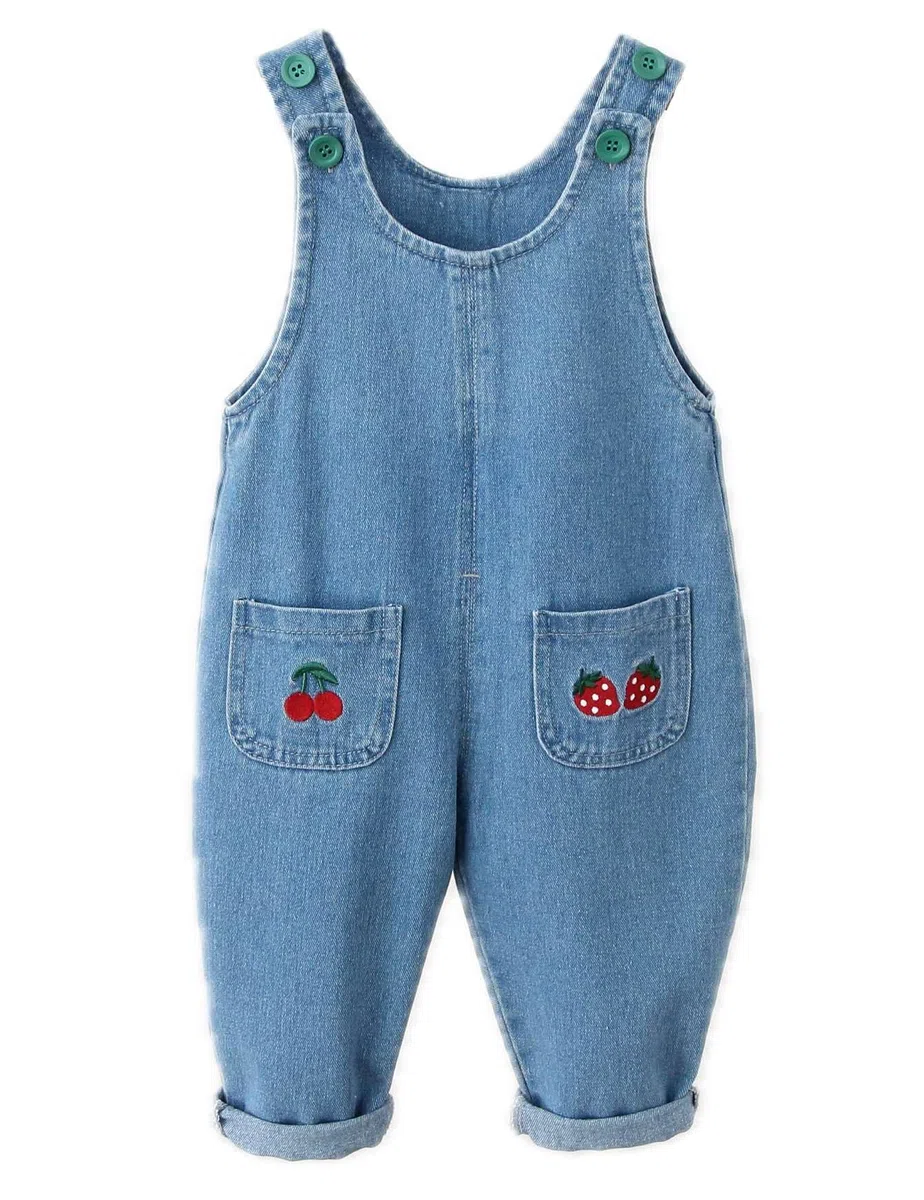 Echinodon Baby Jeans-Latzhose Denim Hose Kleinkind Jeanshose Baumwolle Hose Jungen Mädchen