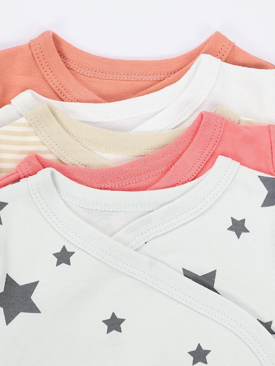 TupTam Baby Mädchen Langarm Wickelshirt Baumwolle 5er Set
