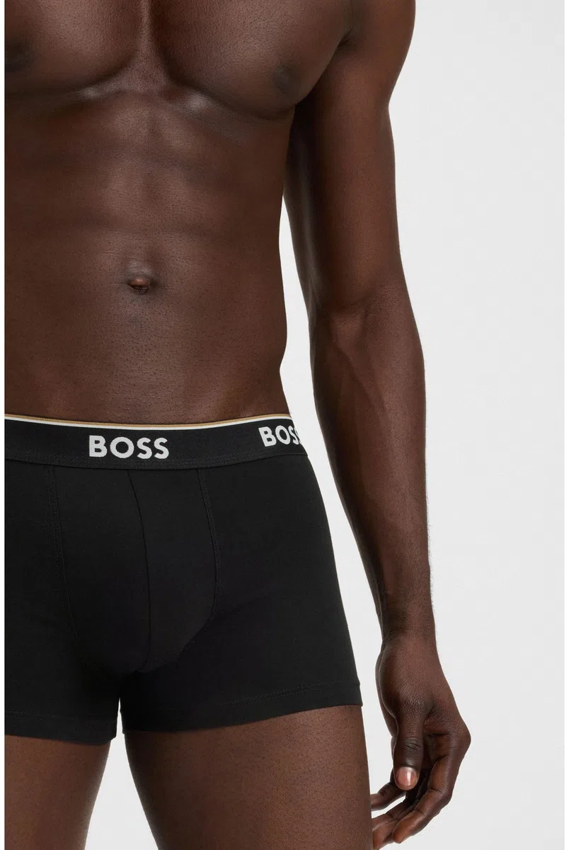 BOSS Herren Power Boxer Trunks Unterhosen Cotton Stretch 3er Pack
