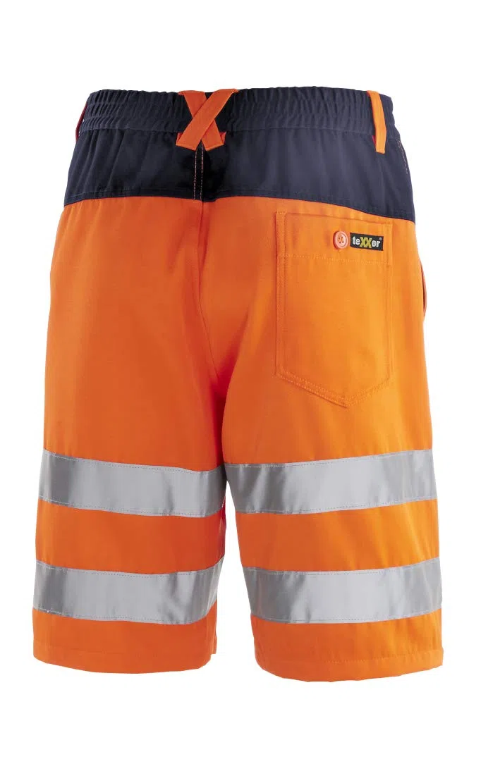 teXXor 4345-54 Warnschutz-Short "Erie", Größe 54, Warnorange/Marineblau