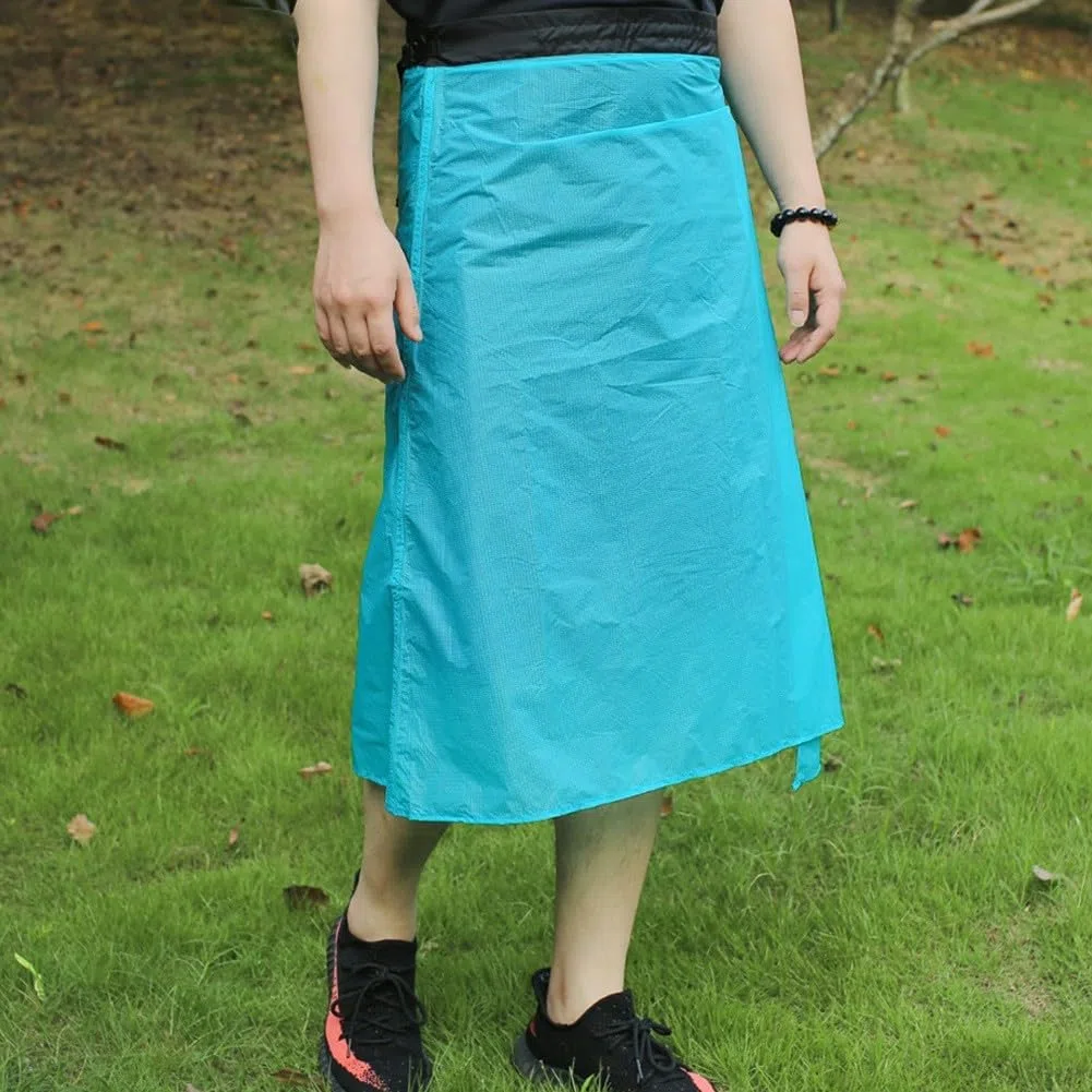 Ultraleichter, dünner Regenrock, wasserdicht, leicht, 15D-Nylon, Kilt-Regenhose, Wandern, multifunktional, halber Poncho, atmungsaktiv, Regenkilt für Radfahren, Reiten, Camping, Wandern