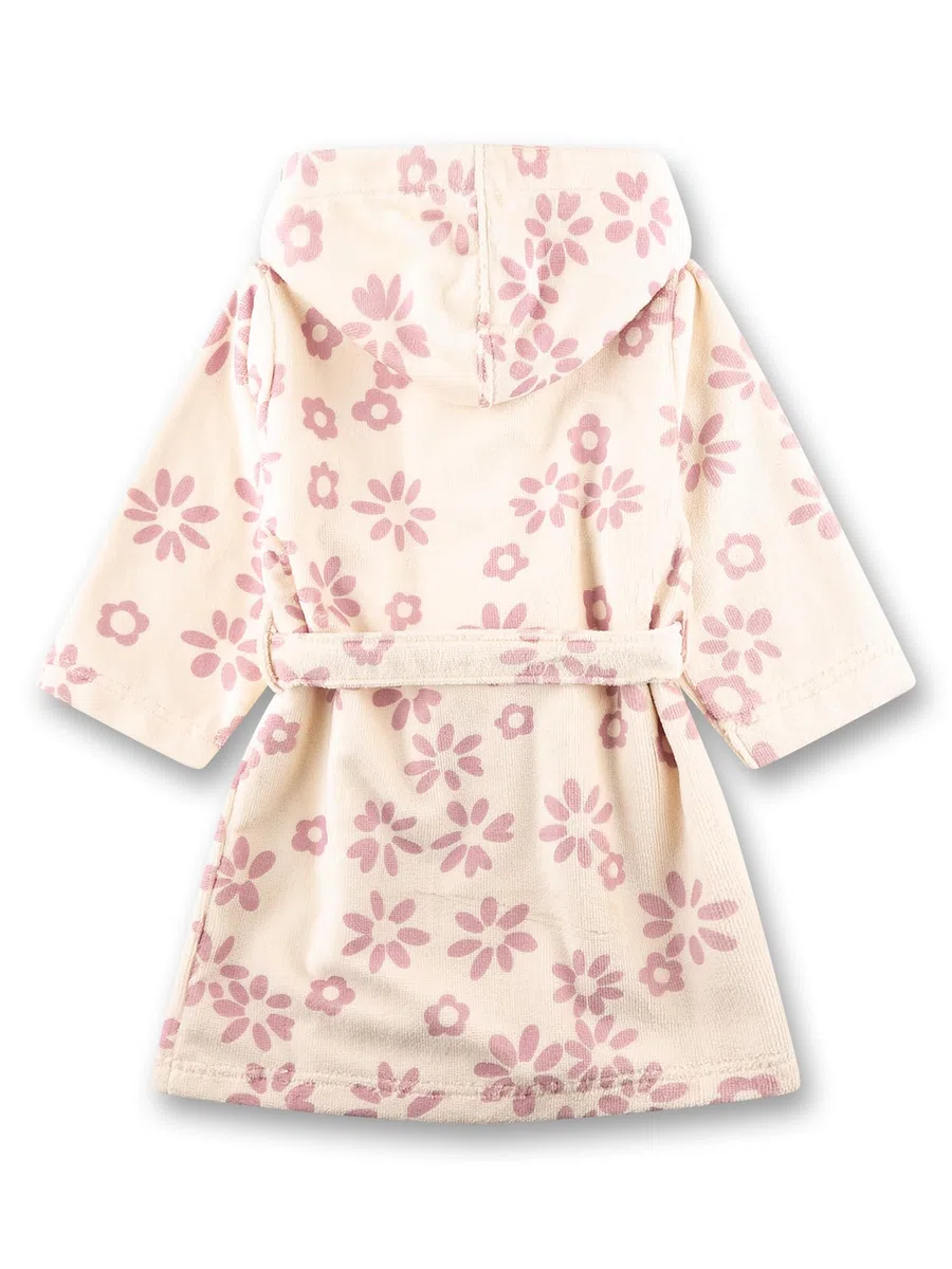 Sanetta Mädchen-Schlafanzug lang aus Nicki beige Blumen | Hochwertiger und bequemer Schlafanzug aus Nicki für Mädchen.