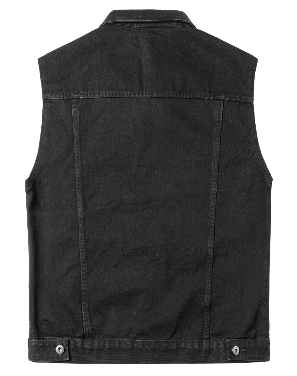 Herren Jeansweste Biker Kutte Weste Ärmellose Jeansjacke Kutte Motorrad Jeans Weste für Männer