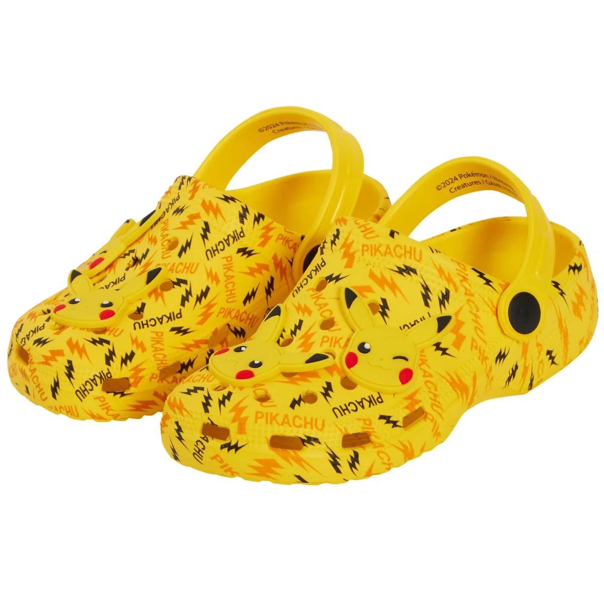 Pokémon Pikachu Clogs mit Charms, Kinder Sandalen, Jungen und Mädchen, Sommer Slipper mit Knöchelriemen, Urlaubsstrand Schuhe