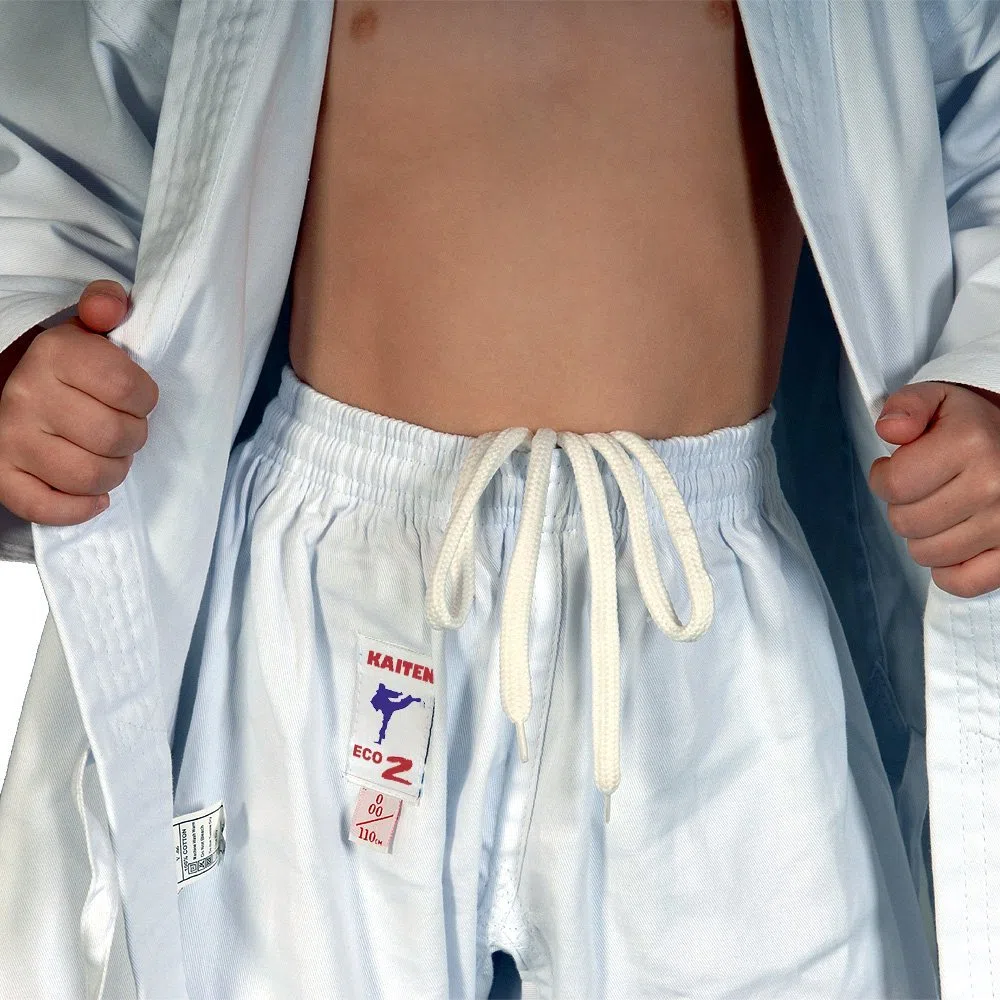 KAITEN Karateanzug Eco 2 - Karate Gi weiß 7 oz Baumwolle - Hose mit Gummizug