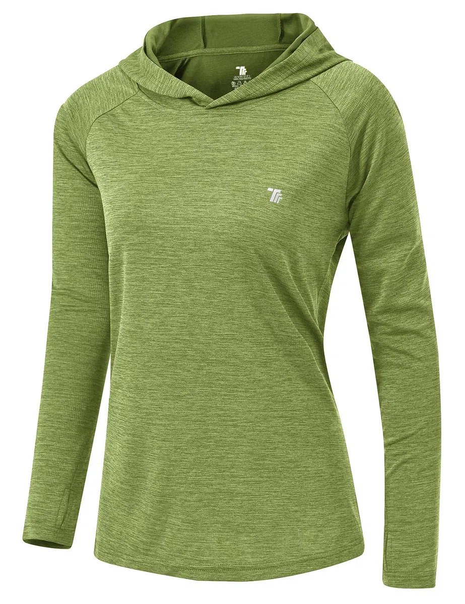 donhobo Damen Sport Shirt Langarm Laufshirt UPF 50+ UV Schutz Schnelltrocknend Pullover Sweatshirts Fitness Hoodies Running Yoga Tops mit Daumenlöcher