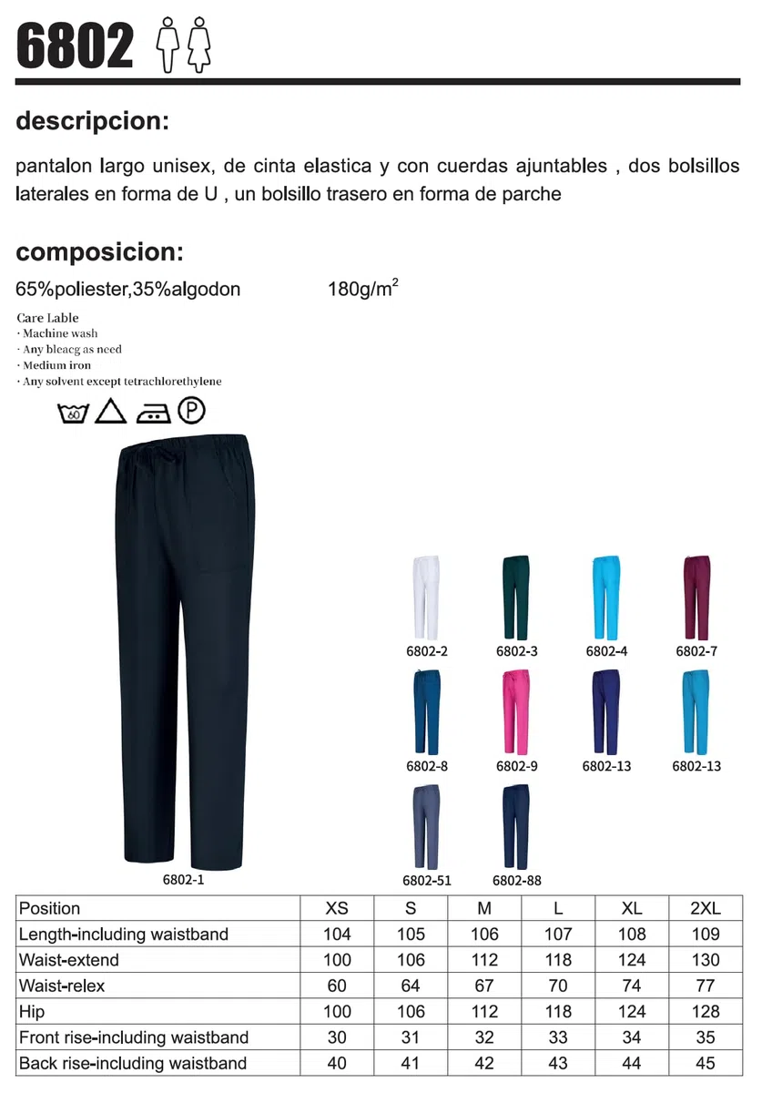 MISEMIYA - Pack 2 Pcs - Arbeitshosen Unisex ELASTISCHE Taille UNIFORM KLINIK Krankenhaus Reinigung TIERARZT Gesundheit
