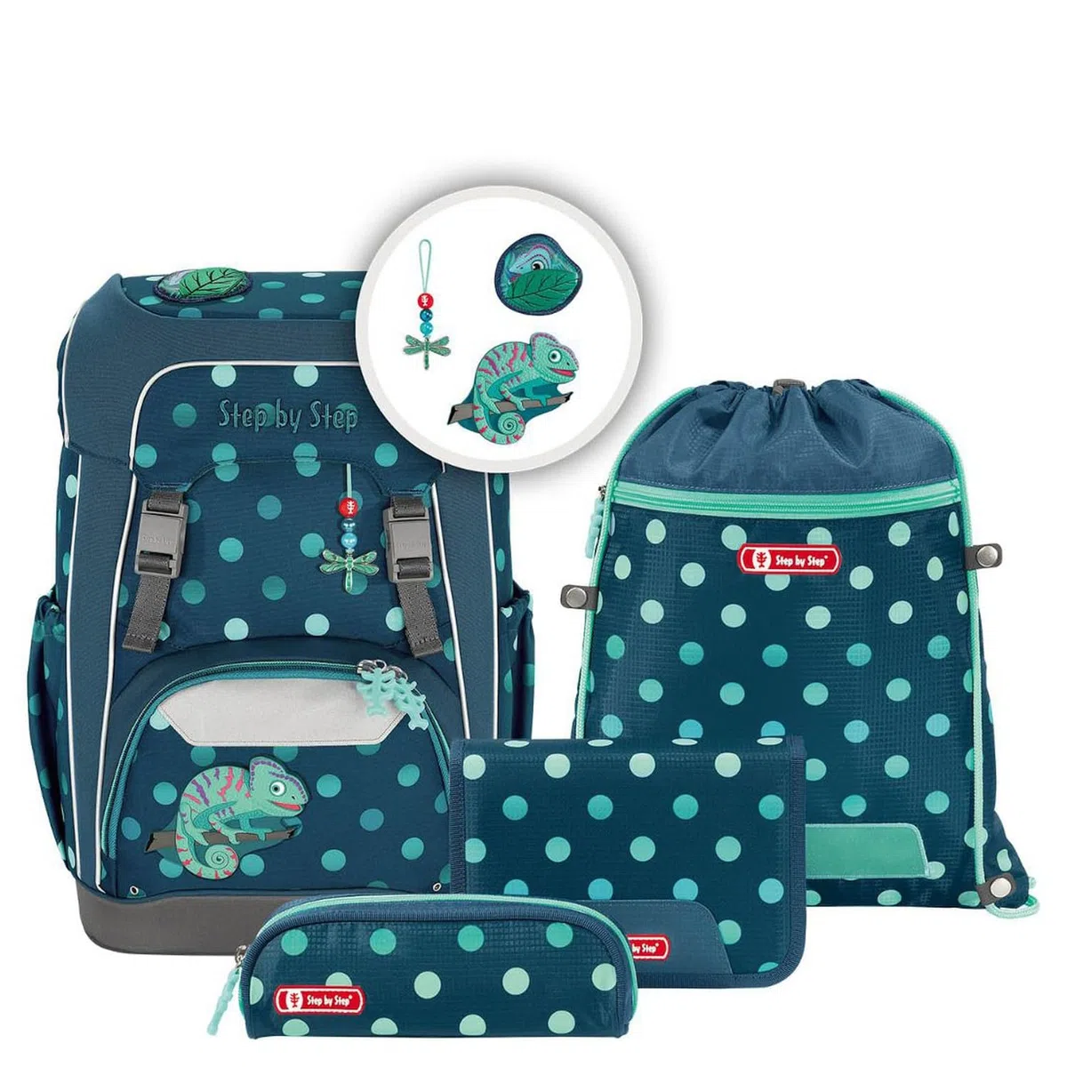 Step by Step Giant Schulranzen-Set 5-teilig Tropical Chameleon