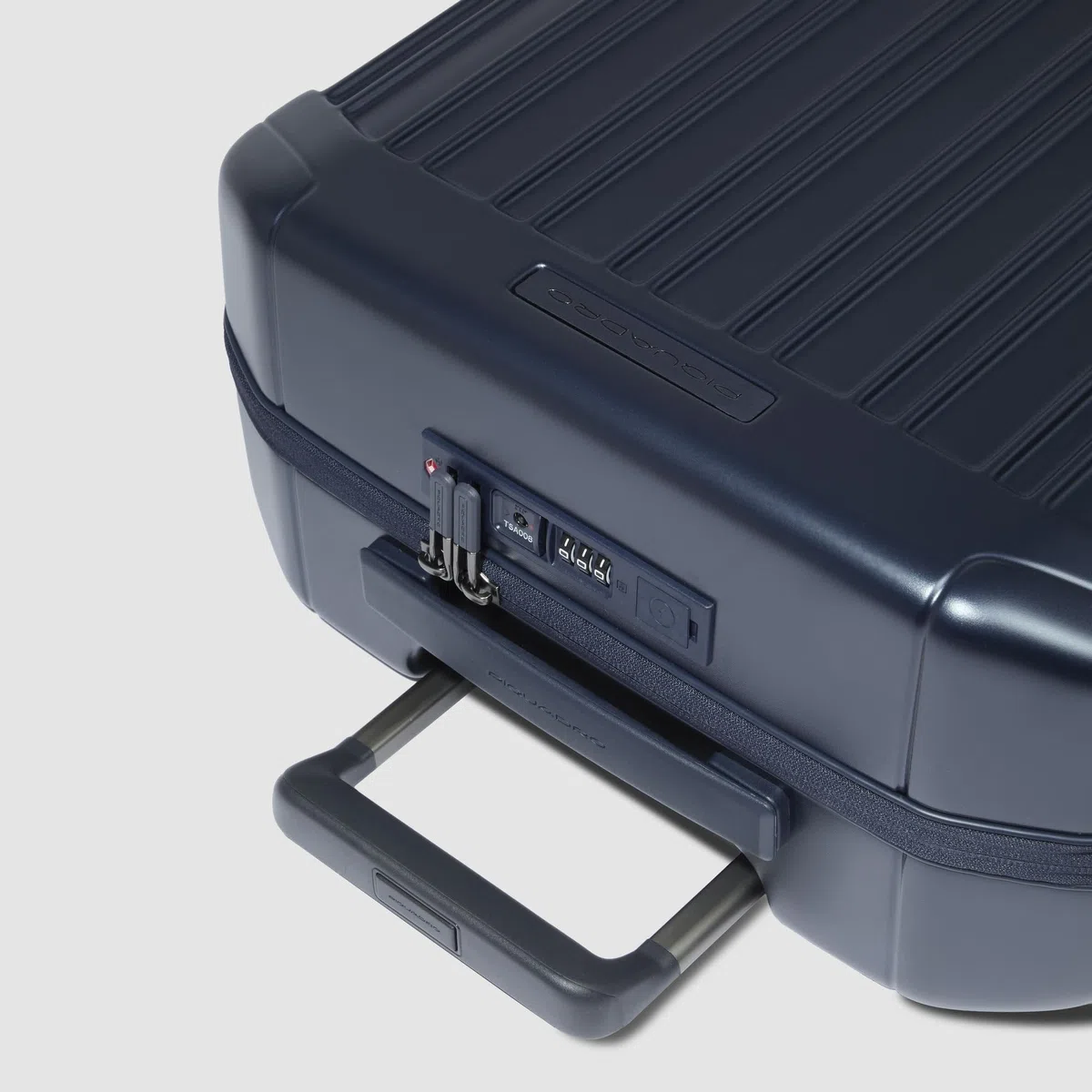 Piquadro - Kabinentrolley Hartschale 4 Rollen Polycarbonat-Unisex-Blau Matt | Robuste Schale, Elegant und Professionell, Teleskopgriff, Leicht, Geschäftsreisen