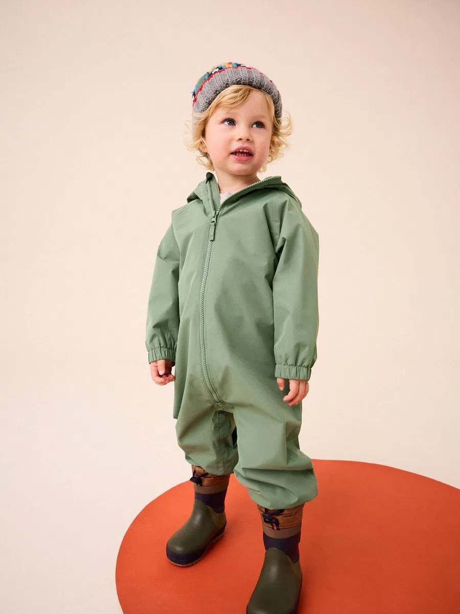 NEXT Jungen Standard Wasserdichter Matschanzug mit Fleecefutter Khaki Grün 110-116