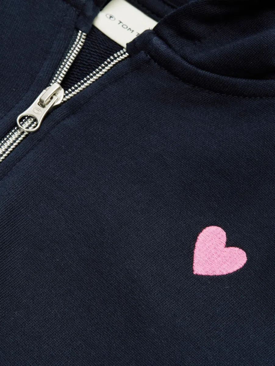 Tom Tailor Mädchen Kinder Cropped Sweatjacke mit Stickerei