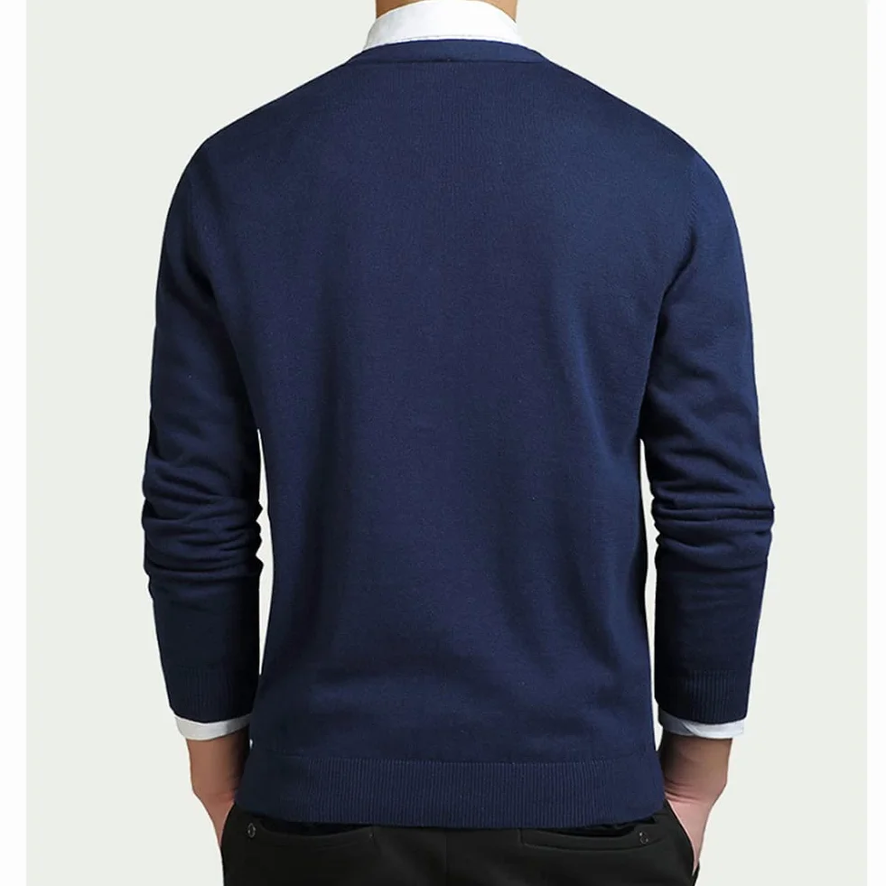 Herren Strickjacke mit Knöpfen V-Ausschnitt Strick Cardigan