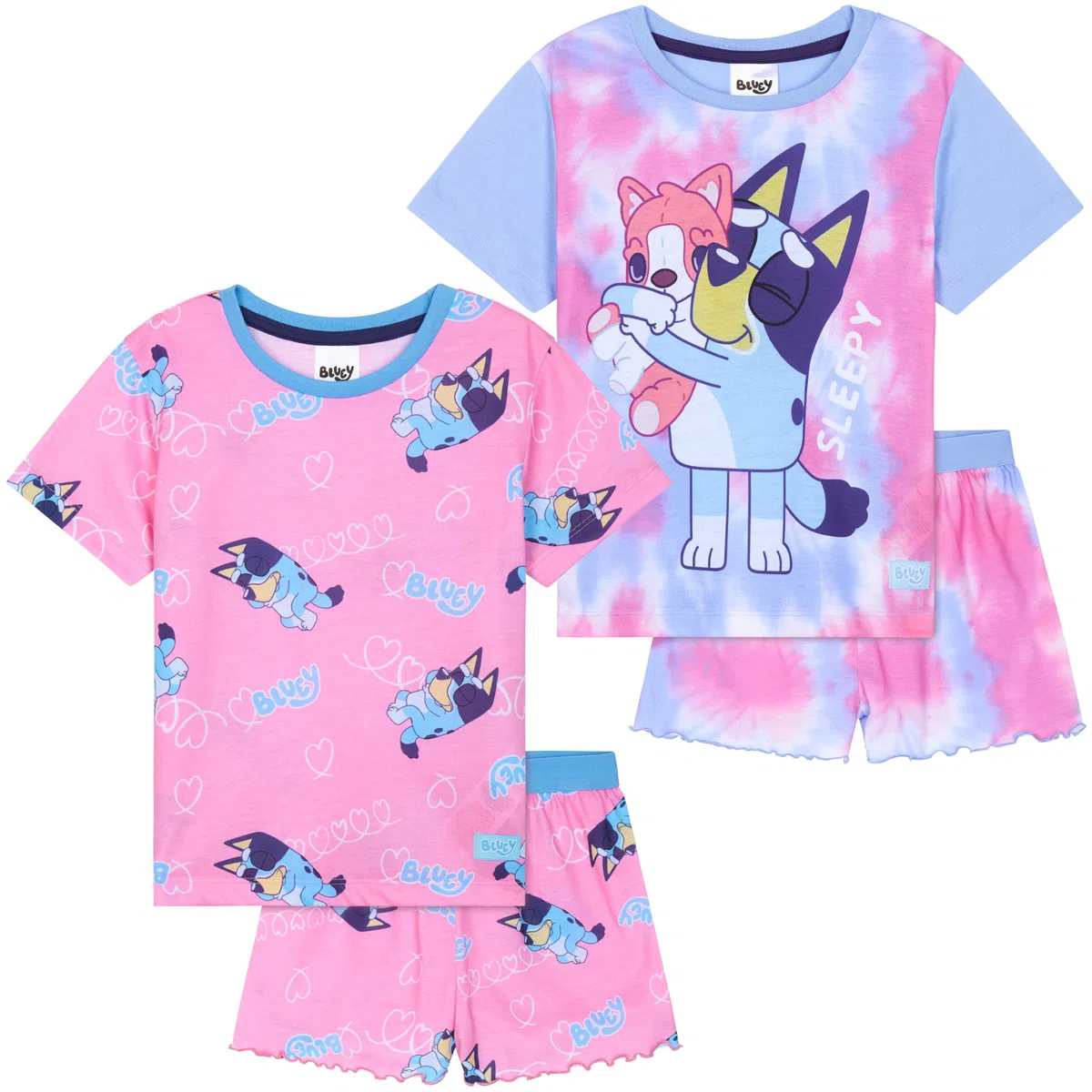 Get Trend Schlafanzug Mädchen Kurz Kinder Sommer Pyjama 2er Pack Weich Nachthemd Set für Kinder Kleinkinder Teenager