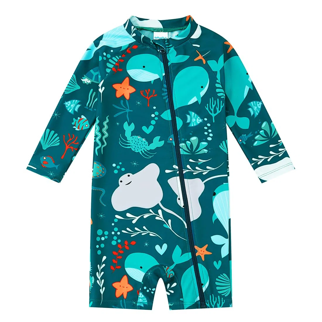 upandfast Baby Badeanzug mit Schrägem Reißverschluss UPF 50+ Badebekleidung für Baby Junge/Mädchen