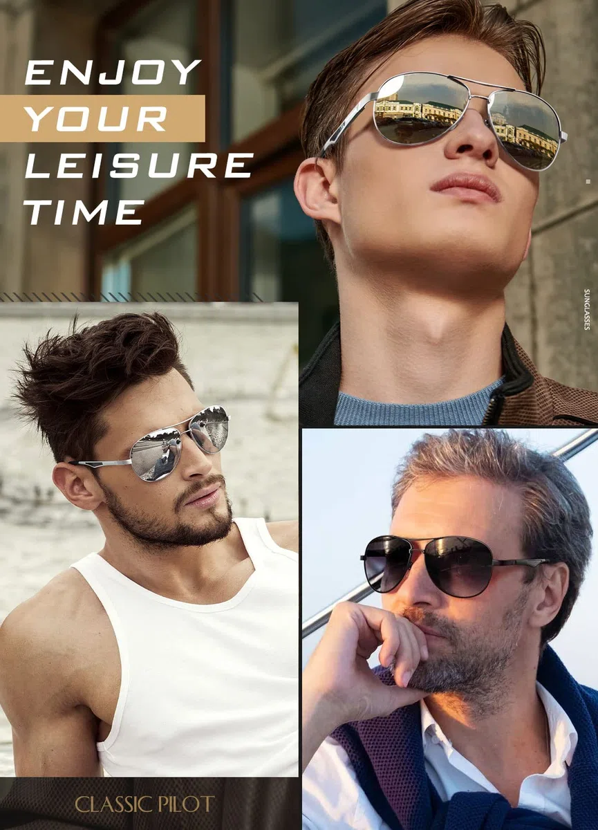 GQUEEN Pilotenbrille Herren Polarisiert Piloten Sonnenbrille UV400 Pilot Flieger Damen,MOS1