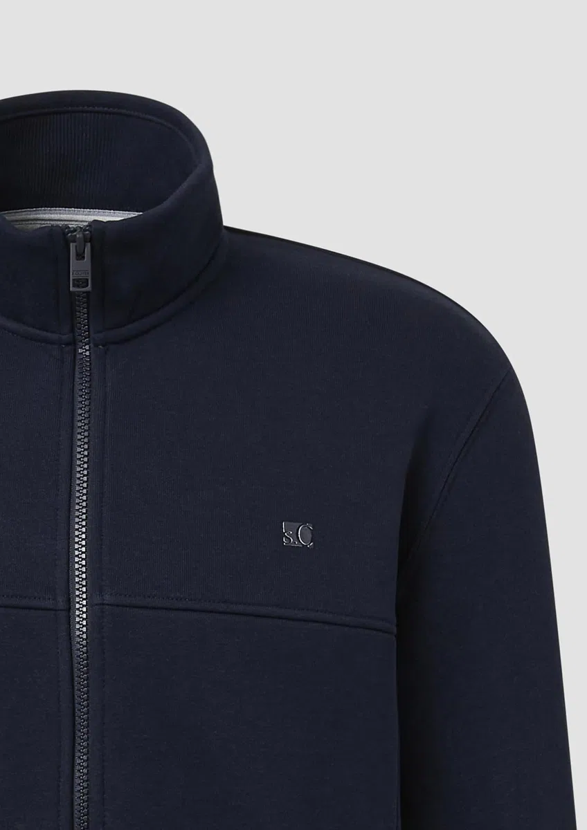 s.Oliver Sweatjacke mit Stehkragen und Eingrifftaschen