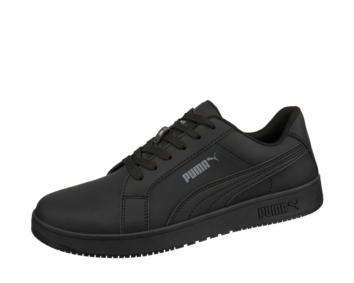 PUMA Safety Blast Rutschhemmende Berufsschuhe – rutschfeste O2 Arbeitsschuhe, metallfrei, wasserabweisend – ideal als Kochschuhe & Arbeits- Sneaker - Schwarz