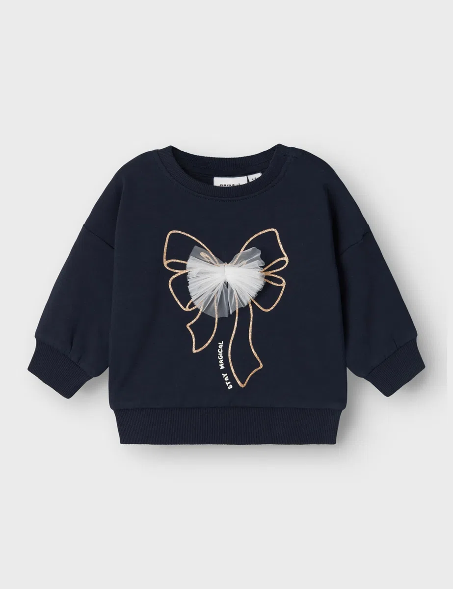 Name IT Baby - Mädchen Nbfraxa Ls Sweat Bru Sweatshirt (1er Pack)