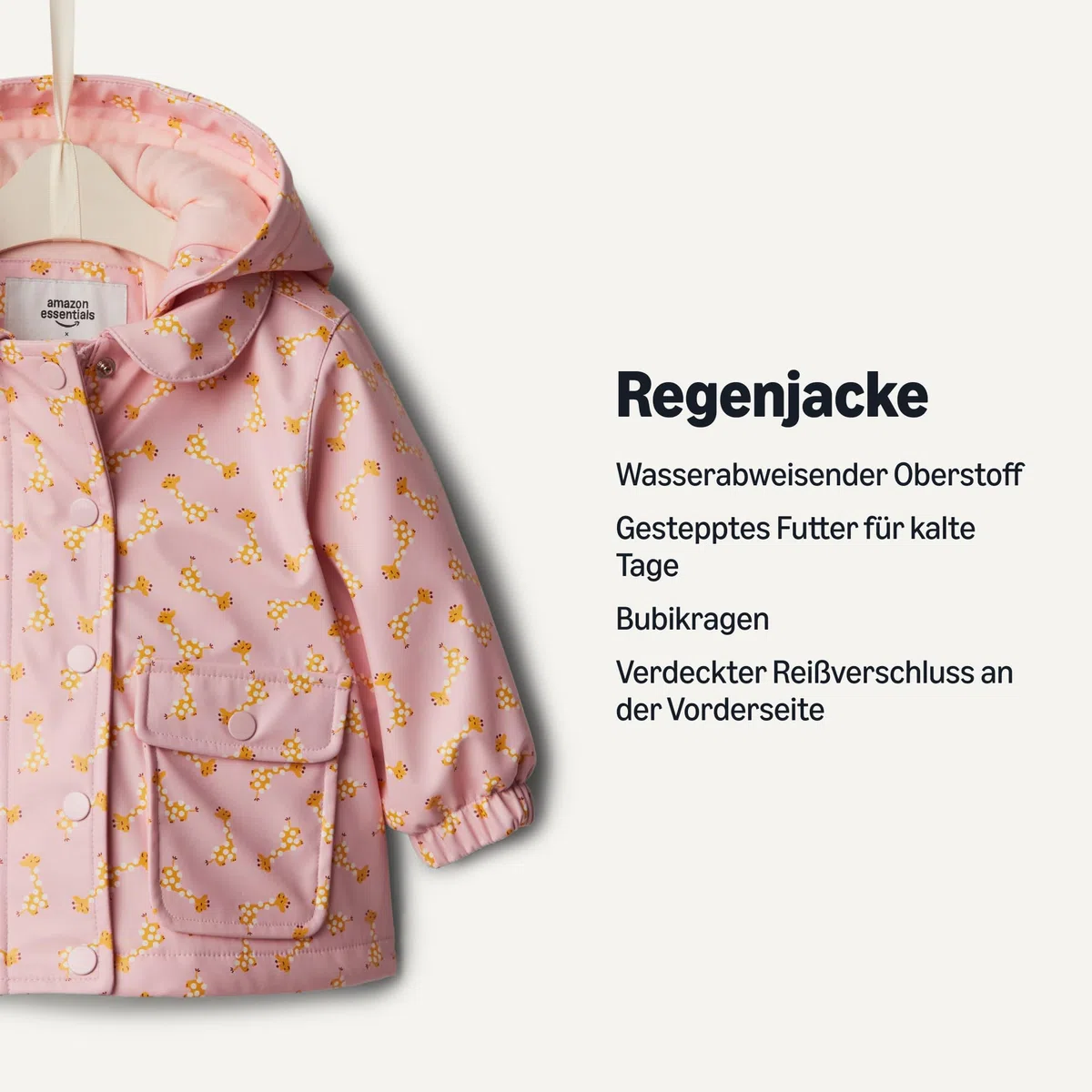Amazon Essentials Baby - Mädchen Wasserabweisende Regenjacke